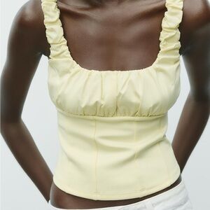 Zara Yellow Ruffled Camisole